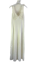 Vintage 70s womens Medium Nylon Sheer Lace Baby Negligee Slip Gown USA Coquette