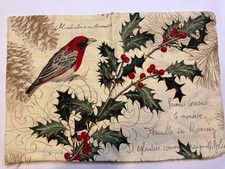 Pottery Barn Christmas Bird Vintage Lumbar Pillow Cover Holiday Retired Long Ago