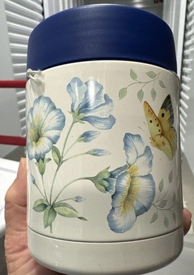 Lenox Insulated Food Container Storage Butterfly Meadow Blue Floral Multi NWT
