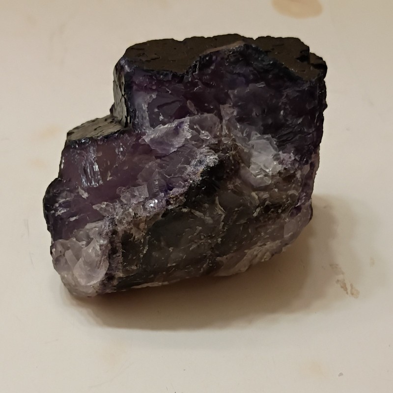 Purple and Black Rough Crystal Mineral Specimen
