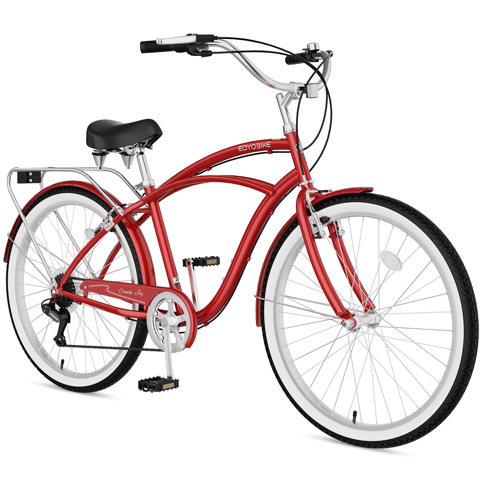 NAIZEA Cruiser Bike Adults 26" Step-Through Commuter Bicycle Classic Beach Bikes