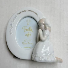 Amscan First Holy Communion Porcelain Photo Picture Frame Little Girl Praying