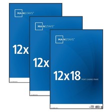 Set of 3 Black Front Loading 12x18 Picture Frames for Wall or Tabletop Display
