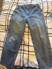 Carhartt Jeans Blue 36x34 Large Jeans Very Good Quality Pockets Work Jeans