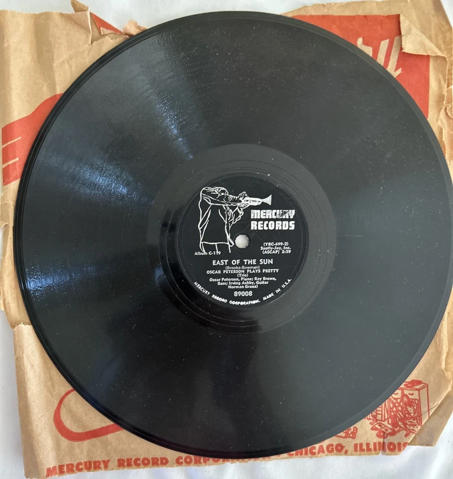 Oscar Peterson Plays Pretty 78 rpm-EAST OF THE SUN/ THESE FOOLISH THINGS-LOOK Foto 4 de 4