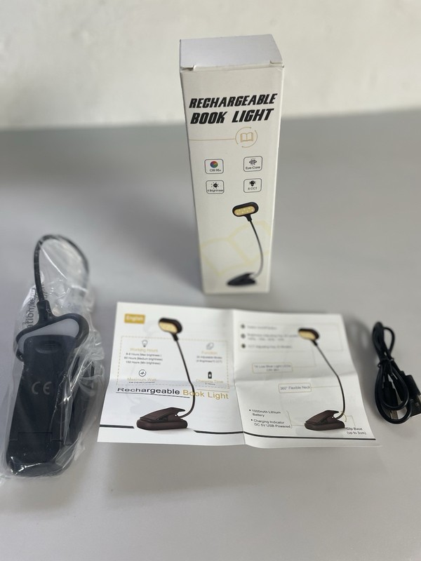1” Eye Care “ Rechargeable, Flexible,Clip-on  Book Light “.