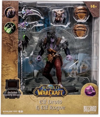 McFarlane World of Warcraft 6'' Elf Druide & Elf Rogue Figur Epic Neu/OVP