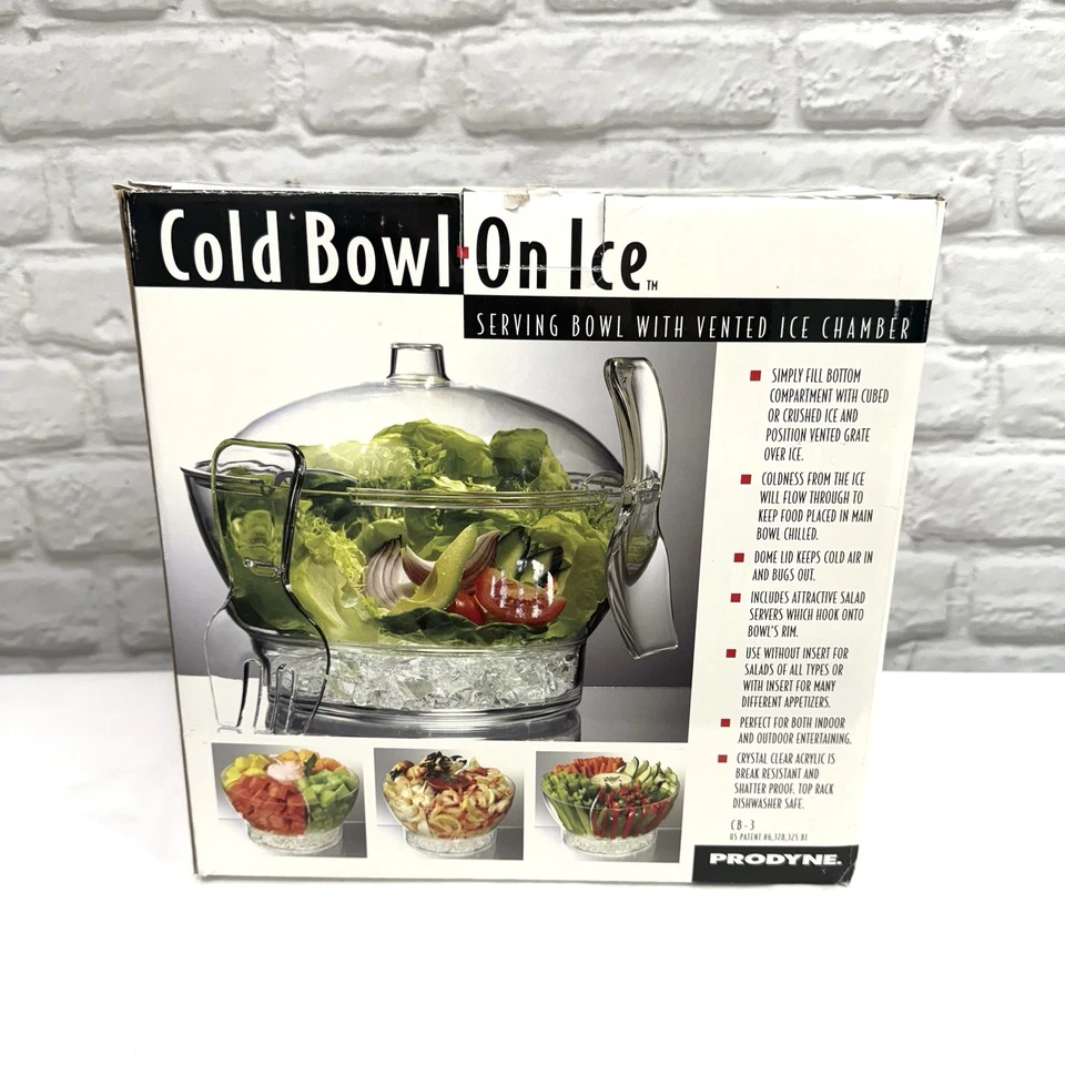 PRODYNE CB3 ACRYLIC COLD BOWL ON ICE WITH SERVING SPOON FORK - Image 3 of 4