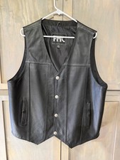 First Manufacturing Co. Inc. Men's Black Leather Vest XXL