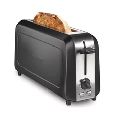 Toaster 2 Slice Long Slot 900W Black Stainless Steel Bagel Artisan Bread