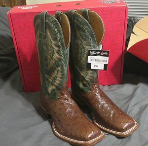 Justin Ostrich Boots Square Toe | eBay