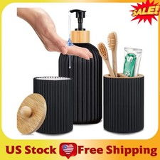 Bathroom Countertop Organizer Soap Dispenser Toothbrush Holder Storage Box