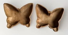 2 Butterfly Wooden Serving Dishes Decorative Bowls Jewelry Money Key Trays
