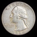 90% Silver 1964 Washington Quarter  - F25S