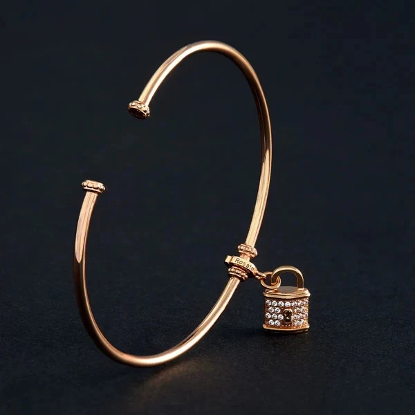 Bracciale base rigido Rosato RZB025 Aregnto 925 color rosa - Immagine 2 di 3