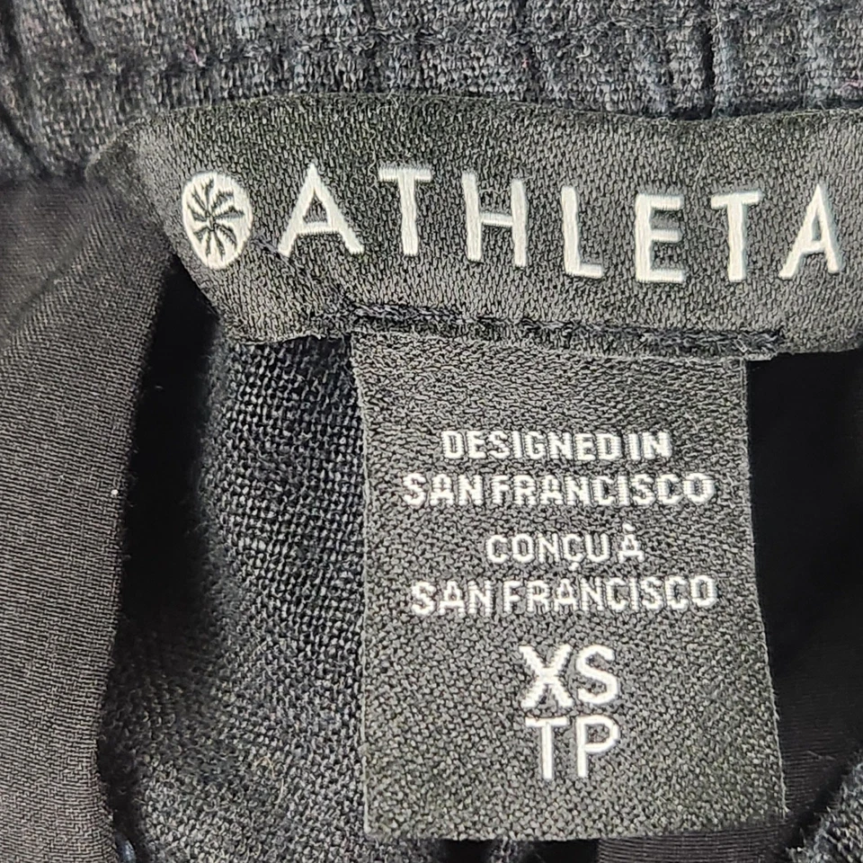 Pantalón Corto de Lino Athleta Retreat Mujer XS Negro Cordón Cintura Elástica Nuevo con Etiquetas Foto 3 de 4