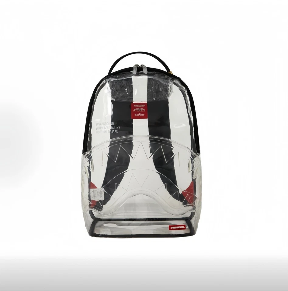 Mochila Central Sprayground 100% Transparente Tiburón Transparente Bolsa Escolar Grande Foto 4 de 4