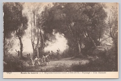 Postcard J. Baptiste Camille Corot Paysage -Une Matinée Musée du Louvre