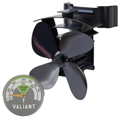 Valiant Ofenrohrventilator - Remora, Abgasrohr montiert & grünes Thermometer KONVOLUT