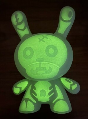 Kidrobot GID Zombie Pet Dunny 8” Vinyl Art Toy Designed By