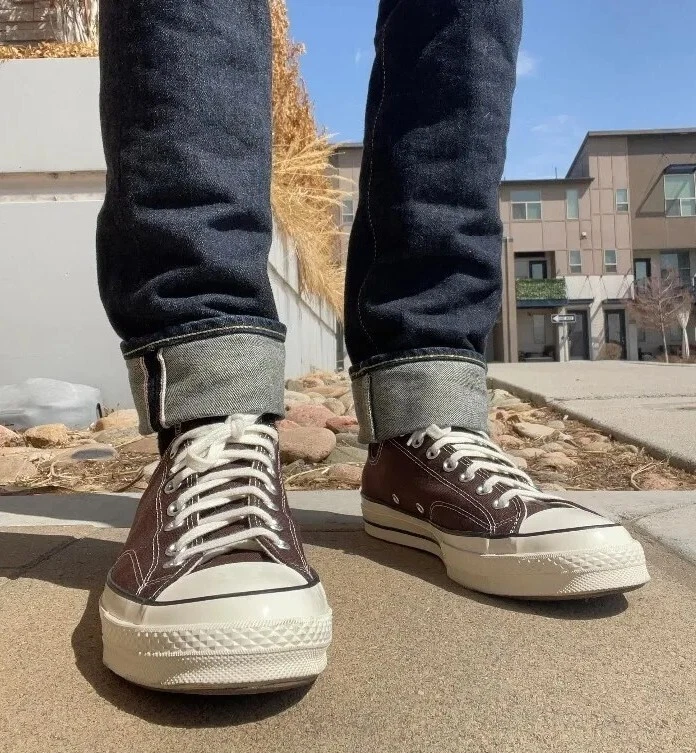 converse brown leather low