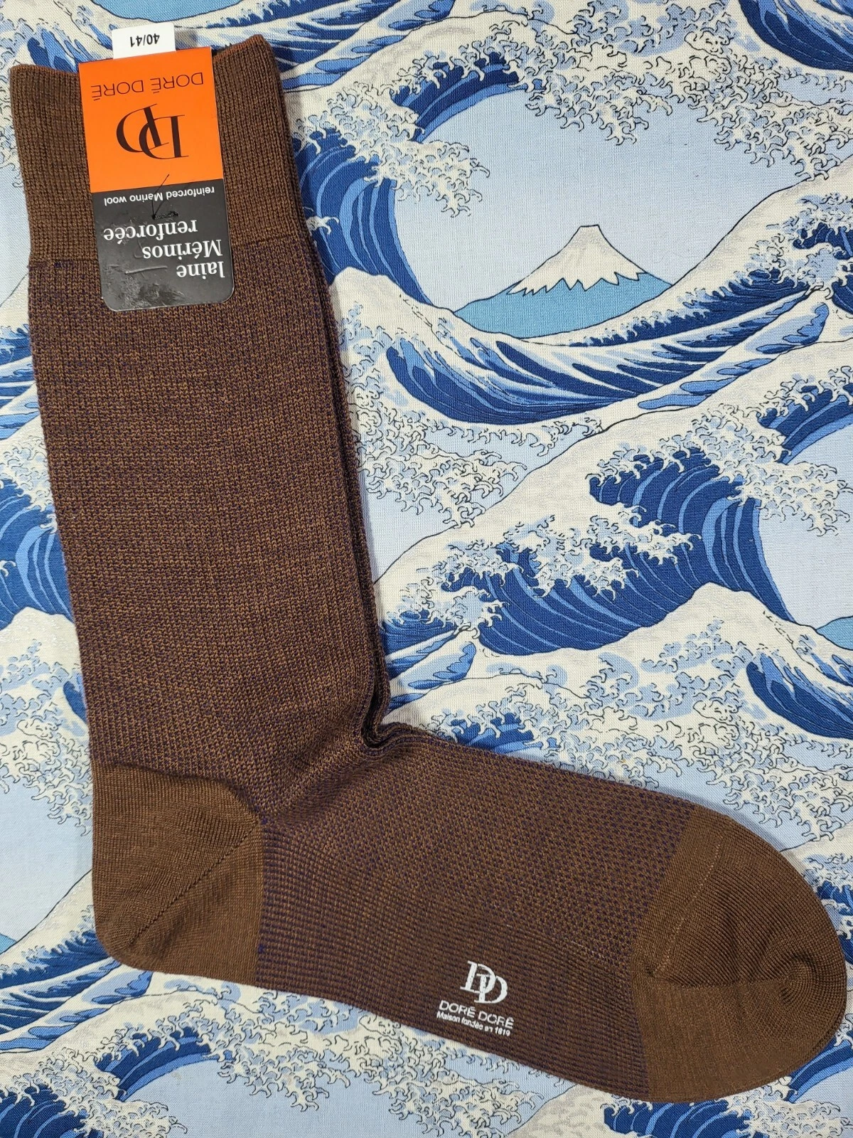 Doré Doré DD Merino Mix Socks Tiny Birdseye Brown & Blue UK 6.5-7.5 40-41 RRP£29