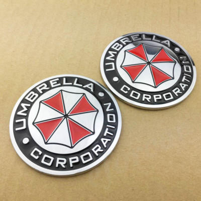 Car Emblem Stickers 3D Metal Biohazard Umbrella Emblem Sticker – Resident Evil Inspired Car Badge Decal Metallic Religious Car & Truck Decals/Stickers