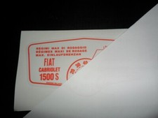 Fiat Osca 1500S - Adesivo Rodaggio