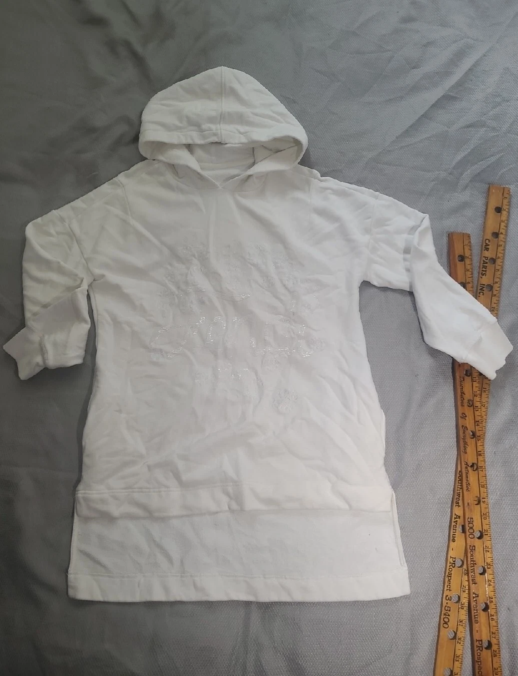 Felpa con cappuccio bianca Fendi da uomo taglia 6 micromesh parka topa cotone logo seta oversize