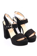 Bianca Di Tacco Alto Sandali Pelle 40 Black 2488 Nuovo
