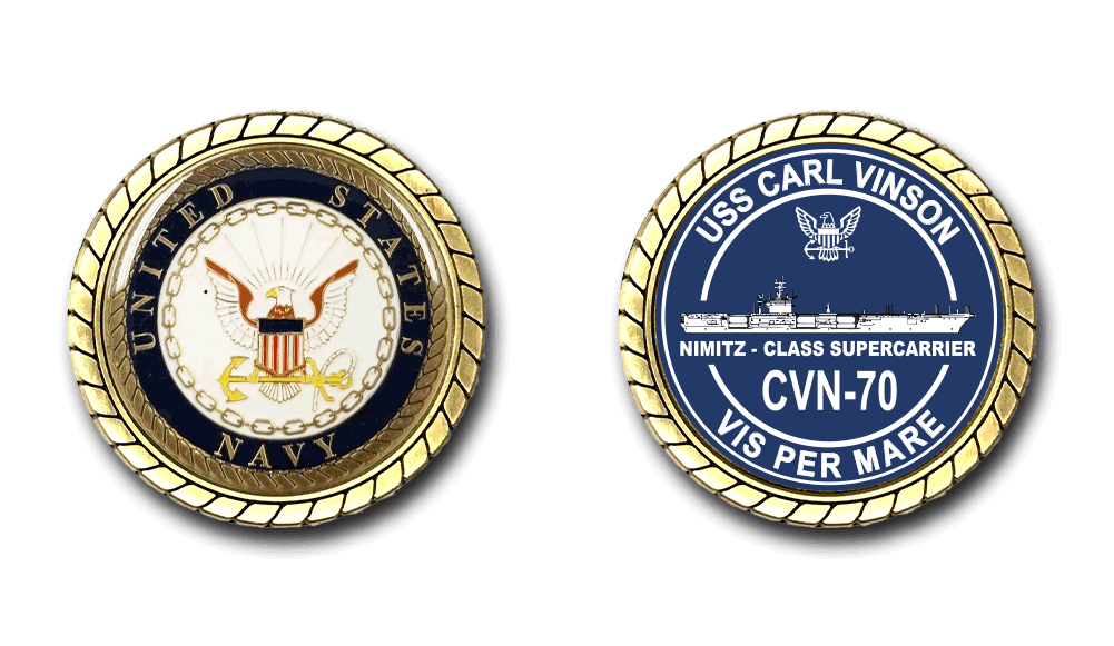 USS Carl Vinson CVN-70 Officer Challenge Coin - New Navy Challenge Coins