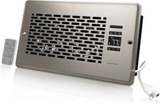 6" X 10" Register/Vent Booster Fan w/Thermostat & Remote Stylish Satin Nickel