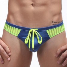 Men's Silky Feel T Back  Tanga Swim Briefs Thong Bikini Swimming Trunk Swimwear