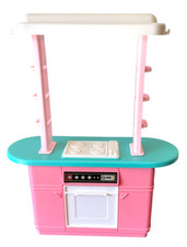 Barbie Vintage 1990 Mattel's Barbie Pink Turquoise Kitchen Oven Stove w/Hood