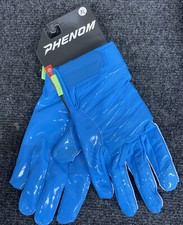 Phenom Elite Football Gloves Stick Blue Adult Large NEW