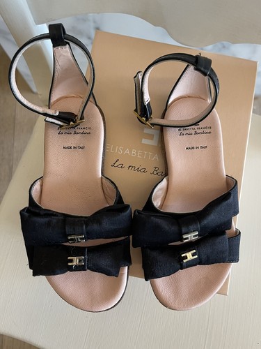 elisabetta franchi Bambina Toddler Girls Shoes Black Sandals Size EU 26 RRP $370 - Picture 4 of 10