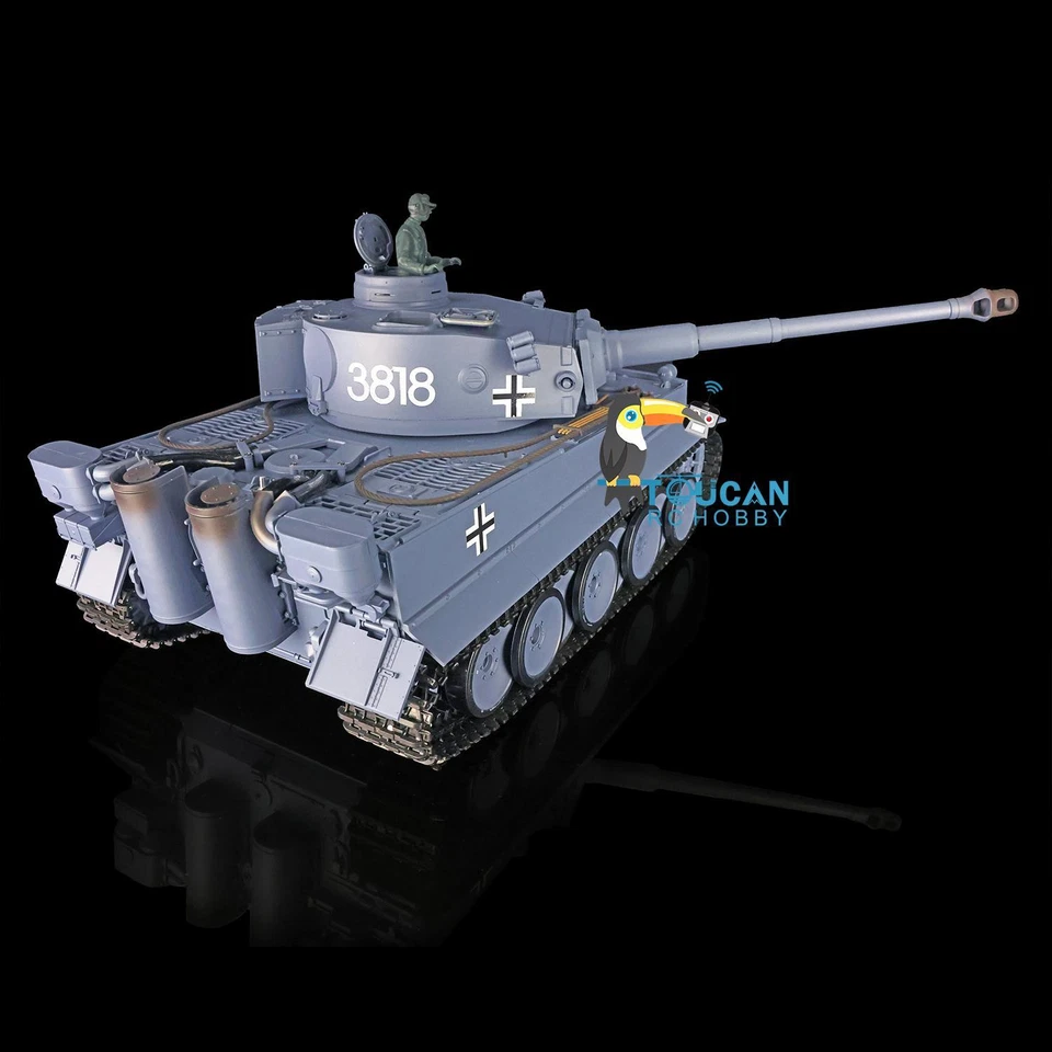 Henglong 3818 7.0 Plastic Tiger I 1/16 BB IR RC Tank Steel Gearbox Barrel Recoil - Image 2 of 4