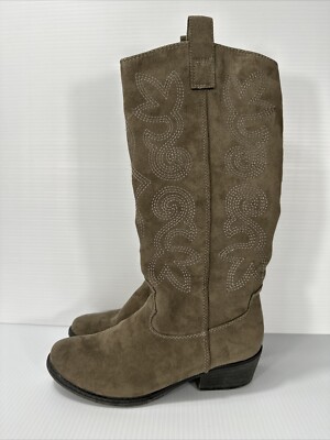 Limelight Gray Suede Western Boots Clint with Embroidery Fall Winter Size 8