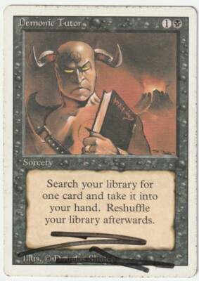 Revised Edition MTG Demonic Tutor SIgned by Douglas Shuler | eBay