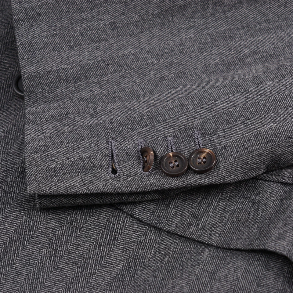 Кашемировое спортивное пальто Brunello Cucinelli серое в елочку средний вес 40R (Евросоюз 50) - Изображение 4 из 4