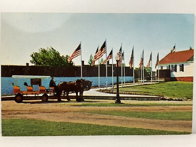 Postcard K 58 Avenue Of Flags Fort Mackinac Mackinac Island Michigan Unused