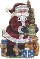 MILL HILL ORNAMENT Beaded Cross Stitch Kit Celebration MERRY CHRISTMAS SANTA
