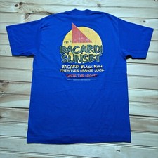 Vintage 90s Bacardi Sunset Black Rum Alcohol Promo Single Stitch Shirt Large