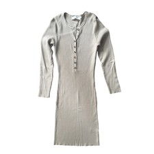 ASTR The Label Revolve Bodycon Long Sleeve Oatmeal Henley Dress, size M