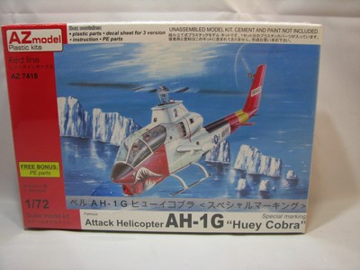AZ model. Huey Cobra AH-1G Attack Helicopter kit. AZ741 8. 1/72. W/Vac. Canopy