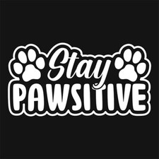 Dog Stay Pawsitive Decal Sticker Design Laminated 6y Us Vinyl Ai