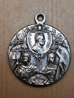 Alte religiöse Medaille 19. Jh. PIVS X HEILIGE HELENA ST. KONSTANTIN 