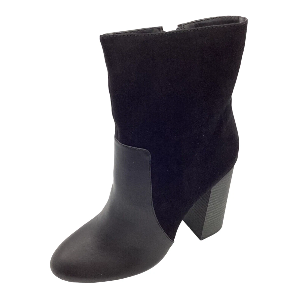 Anne Michelle Mujer Botines UK 6 Negro Imitación Gamuza Tacón Bloque Invierno