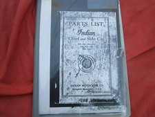 VINTAGE INDIAN CHIEF MOTORCYCLE PARTS LIST  1922 - 1930 (PHOTOCOPY)