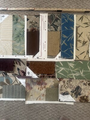Lot of 19 Charlotte Upholstery Fabric Samples   Leaf & Floral Patterns ~13x6